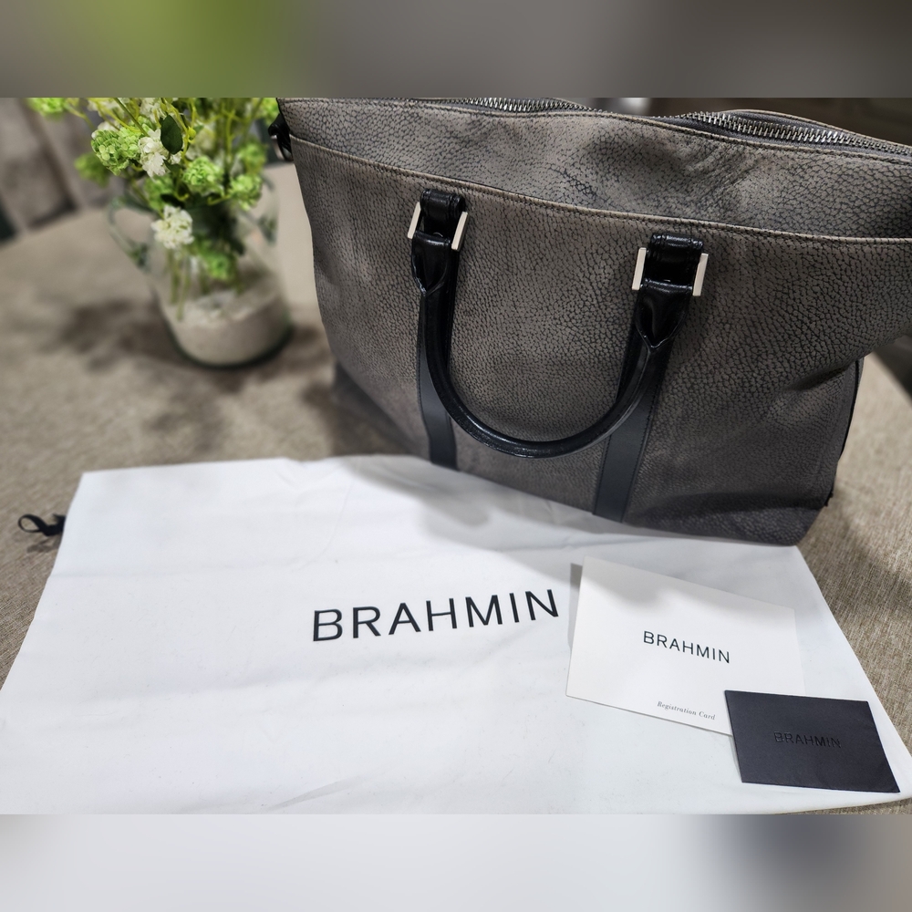 Brahmin Beckett Charcoal Asian Laptop/Weekender
